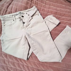 Cream colored skinny jeans